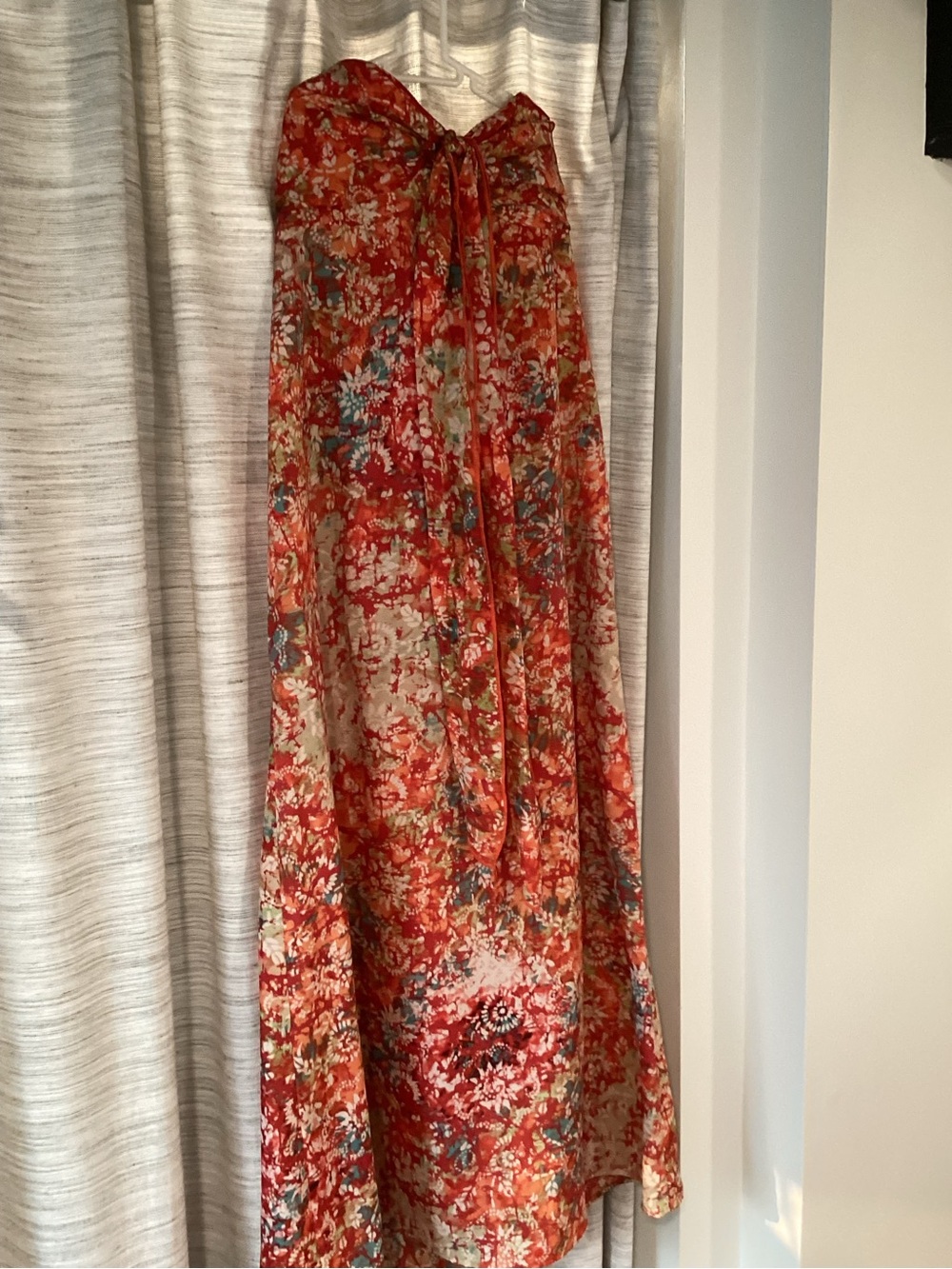 Xhilaration Coral Floral Boho Maxi Dress